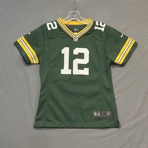 Green Bay Packers Jersey Girls L (14) Green Aaron Rodgers #12 Nike On Field NFL